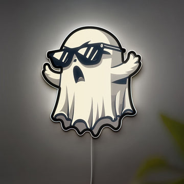 Cool Ghost with Sunglasses 3D Light Box - Playful Cartoon LED Night Light, Swag Room Decor for Teens & Fun Halloween Gift