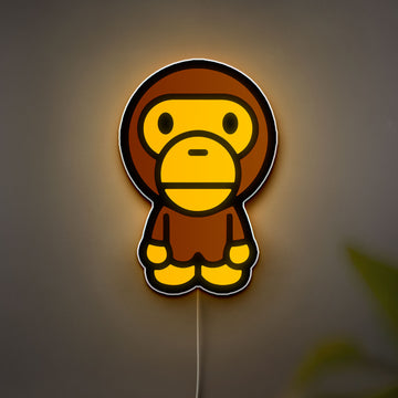 Kawaii Monkey 3D Light Box - Cute Cartoon LED Night Light, Baby Milo Funny Decor for Kids Room