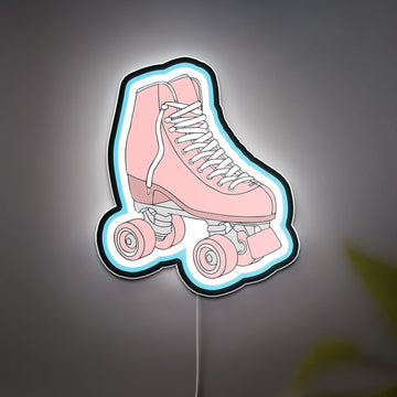 Pink Roller Skate 3D Light Box - Pastel Skate Decor, Cute Birthday Gift for Skating Fans, Whimsical Room Night Light
