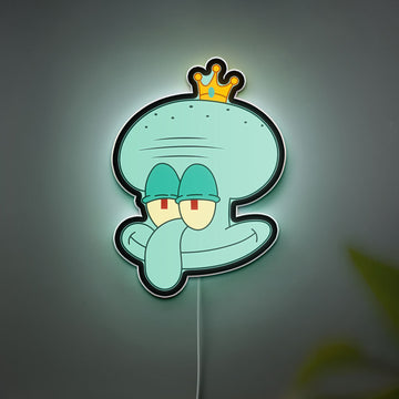 SpongeBob Squidward King 3D Light Box - Funny Cartoon LED Night Light, Anime Character Decor for Nickelodeon Fans