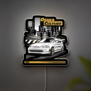 Kanjo Street Racer 3D Light Box - JDM Honda Civic LED Night Light, Japanese Car Culture Decor for Auto Enthusiasts