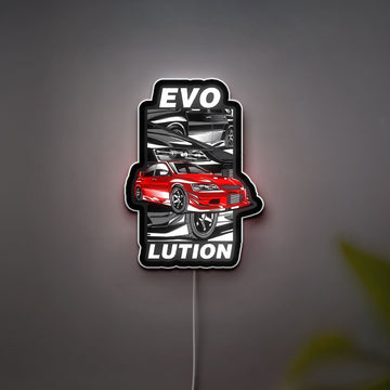 Mitsubishi Lancer Evolution 3D Light Box - Car Enthusiast LED Night Light, JDM Car Decor for Automotive Fans