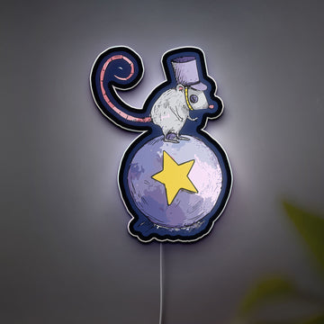 Coraline Inspired 3D Light Box - Creepy Cute Circus Mouse LED Night Light, Neil Gaiman Themed Decor for Gothic Kids Room