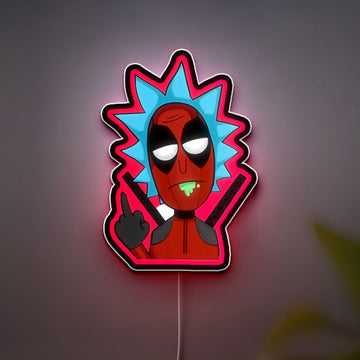 Deadpool & Rick Crossover 3D Light Box - Marvel Comics LED Night Light, Superhero Room Decor for Fans, Funny Gift for Rick & Morty Lovers