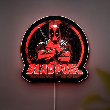 Marvel Deadpool LED Night Light, Superhero Room Decor for MCU Fans & Comic Book Lovers