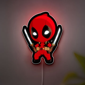 Chibi Deadpool 3D Light Box - Marvel Superhero LED Night Light, Funny Cartoon Decor for Fans, Cool Gift for Gamers & Anime Lovers