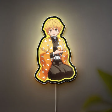 Demon Slayer Zenitsu 3D Light Box - Anime Character LED Night Light, Kimetsu no Yaiba Decor for Otaku Fans, Japanese Manga Inspired Glow Art