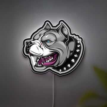 Gangster Dog Cartoon 3D Light Box - Cool Pitbull LED Night Light, Unique Home Decor for Dog Enthusiasts