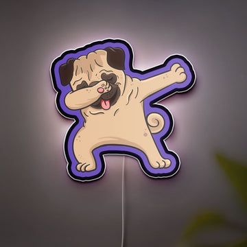 Cute Dog Cartoon 3D Light Box - Playful Bulldog & Pug LED Night Light, Funny Puppy Decor for Dog Lovers & Pet Owners