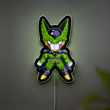 Chibi Perfect Cell 3D Light Box - Dragon Ball Z LED Night Light, Anime Character Decor for DBZ Fans, Cute Villain Glow Art