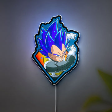 Dragon Ball Vegeta Blue 3D Light Box - Anime LED Night Light, Saiyan Warrior Glow Decor for DBZ Fans