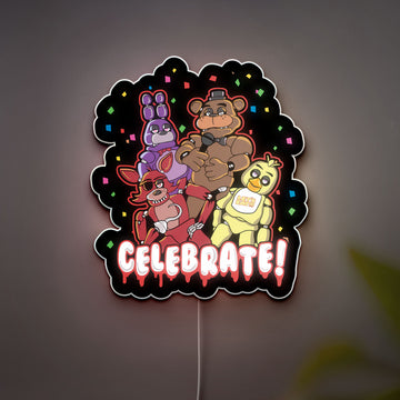 Five Nights at Freddy's 3D Light Box - FNAF Glow Art LED Night Light, Horror Game Decor for Fans, Animatronic Character Lamp