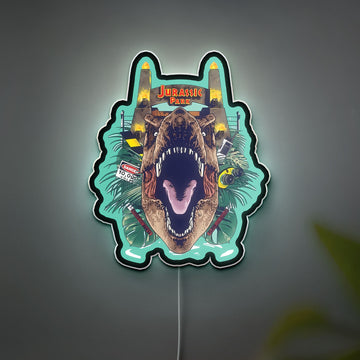 Jurassic Park 3D Light Box - Dinosaur Park Entrance LED Night Light, Movie-Themed Decor for Film Fans & Kids Room