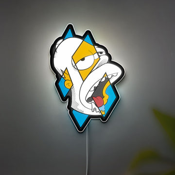 Simpsons cartoon 3D Light Box - Homer Simpson LED Night Light, Cartoon Character Decor for Fans, , Retro TV Show Inspired Room Lighting