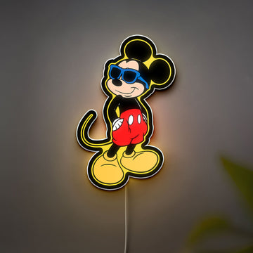 Mickey Mouse Summer 3D Light Box - Retro Disney Cartoon LED Night Light, Beach Vacation Decor for Disney Fans