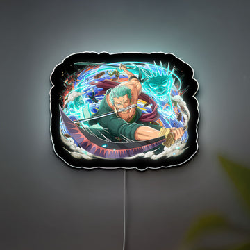 Roronoa Zoro 3D Light Box - One Piece Anime LED Night Light, Straw Hat Pirates Decor for Manga Fans, Anime Bedroom Glow Art