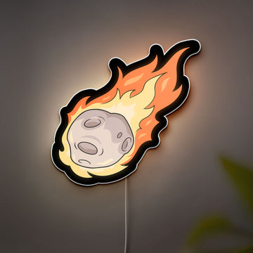 Meteor Glow Light - Cosmic Impact Night Light, Space Themed 3D Art for Astronomy Fans & Sci-Fi Room Decor