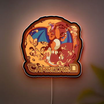 Charizard 3D Light Box - Glowing Pokemon LED Night Light, Anime Gaming Room Decor, Perfect Gift for Pokemon Fans