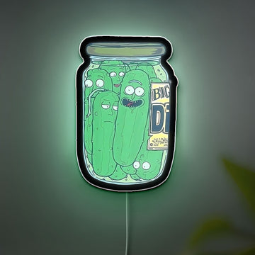 Pickle Rick Glow Light - Sci-Fi LED Night Lamp, Rick and Morty Inspired Decor, Funny Cartoon Gift for Fans