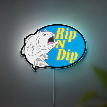 RIPNDIP Catfish LED Light - Funny Glow Sign, Novelty Room Decor with Playful Design, Cool Gift for Streetwear Fans
