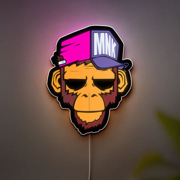 Stylish Monkey Glow Light - Graffiti Art LED Wall Decor, Urban Jungle Night Lamp, Cool Animal Gift