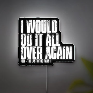 Never Back Down Glow Sign - Inspirational LED Wall Art, Motivational Quote Night Light, The Last of Us Style Decor for Gamers