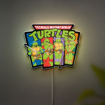 Teenage Mutant Ninja Turtles Glow Lamp - TMNT Collectible Night Light, Retro Arcade Style LED Decor, Perfect Gift for Turtle Fans