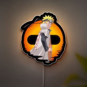 Naruto Uzumaki Glow Lamp - Anime LED Night Light, Hokage Inspired Room Decor, Ninja Character Sign for Anime Fans