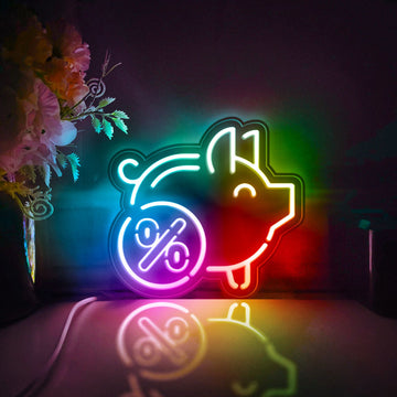 Piggy Bank Led Light Box, Piggy Bank Wall Art Decor, Personalized Light Sign, Neon-like Desktop Decorations, Bedroom Decor, Gift For Kids