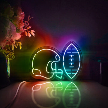American Football Led Light Box, Helmet And Football Wall Art Decor, Light Sign, Desktop Decorations, Gift For Football Lovers, Sports Fan