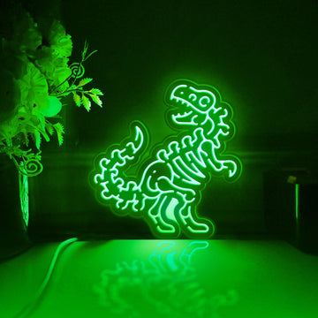 Dinosaur Led Light Box, Dinosaur Bone Wall Art Decor, Personalized Light Sign, Neon-like Desktop Decorations, Bedroom Decor, Gift For Kids