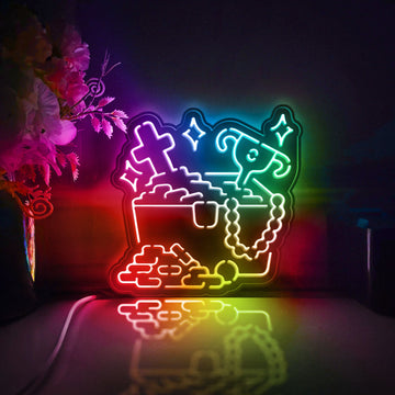 Game Treasure Chest Led Light Box, Treasure Chest Wall Art Decor, Light Sign, Desktop Decorations, Bedroom Decor, Gift For Gamers
