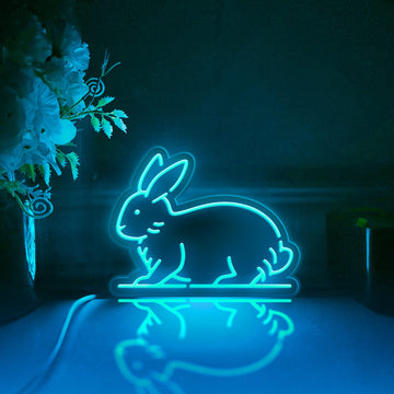 Rabbit Led Light Box, Farm Animal Wall Art Decor, Personalized Light Sign, Desktop Decorations, Bedroom Decor, Gift For Animal Lovers, Kid