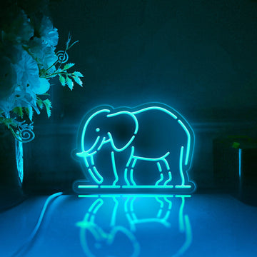 Elephant Led Light Box, Wall Art Decor, Personalized Light Sign, Neon-like Desktop Decorations, Bedroom Decor, Gift For Wildlife Lovers