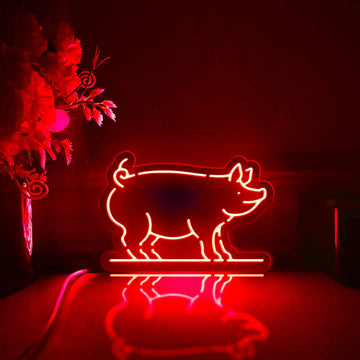 Pig Led Light Box, Farm Animal Wall Art Decor, Light Sign, Desktop Decorations, Bedroom Decor, Gift For Farm Animal Lovers, Kid