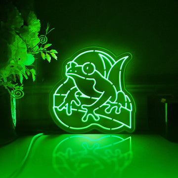 Frog Led Light Box, Amphibian Wall Art Decor, Personalized Light Sign, Neon-like Desktop Decorations, Bedroom Decor, Gift For Nature Lover