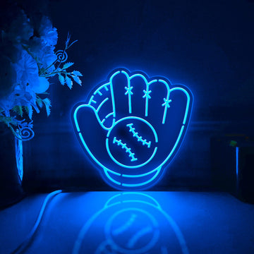 Baseball And Baseball Glove Led Light Box, Baseball Game Wall Art Decor, Lighted Desktop Decoration, Gift For Baseball, Sports Enthusiast