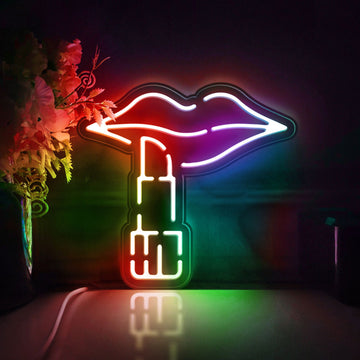 Lipstick Led Light Box, Beauty Wall Art Decor, Personalized Light Sign, Neon-like Rgb Desktop Decorations, Bedroom Decor, Gift For Women
