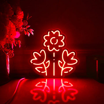 Flower Led Light Box, Flower Wall Art Decor, Personalized Light Sign, Rgb Desktop Decorations, Bedroom Decor, Gift For Flower Enthusiasts