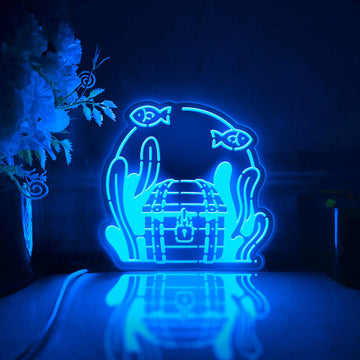 Treasure Box Led Light Box, Adventure Game Wall Art Decor, Light Sign, Desktop Decorations, Room Decor, Gift For Adventure Seekers, Gamer