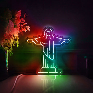 Christianity Led Light Box, Cross Wall Art Decor, Personalized Light Sign, Neon-like Rgb Desktop Decorations, Bedroom Decor, Gift