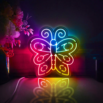 Butterfly Led Light Box, Insect Wall Art Decor, Personalized Light Sign, Desktop Decorations, Bedroom Decor, Gift For Kids, Butterfly Fan
