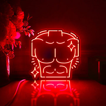 Chest Muscle Led Light Box, Muscle Wall Art Decor, Light Sign, Desktop Decorations, Room Decor, Gift For Fitness Enthusiasts, Bodybuilder