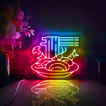 Noodle Led Light Box, Fried Food Wall Art Decor, Light Sign, Desktop Decorations, Bedroom Decor, Gift For Foodies, Noodle Lover