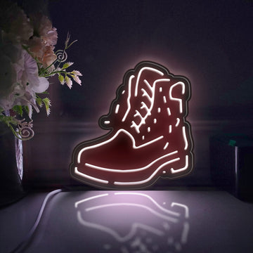 Men's Boot Led Light Box, Boot Wall Art Decor, Personalized Light Sign, Desktop Decorations, Bedroom Decor, Gift For Fashion Enthusiasts