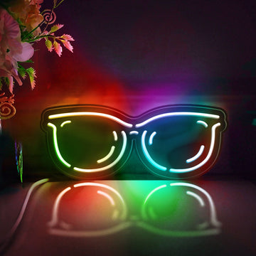Sunglass Led Light Box, Glasses Wall Art Decor, Personalized Light Sign, Neon-like Rgb Desktop Decorations, Bedroom Decor, Gift
