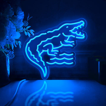 Crocodile Led Light Box, Amphibian Wall Art Decor, Light Sign, Desktop Decorations, Gift For Wildlife Enthusiasts, Reptile Lover