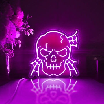 Death Led Light Box, Skull Wall Art Decor, Personalized Light Sign, Neon-like Rgb Desktop Decorations, Bedroom Decor, Gift