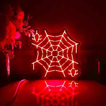 Spider Led Light Box, Halloween Wall Art Decor, Personalized Light Sign, Neon-like Rgb Desktop Decorations, Bedroom Decor, Gift