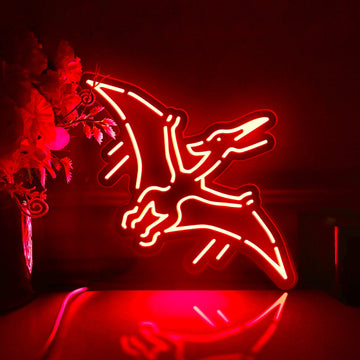Pterodactyl Led Light Box, Dinosaur Wall Art Decor, Personalized Light Sign, Desktop Decorations, Bedroom Decor, Gift For Dinosaur Lovers